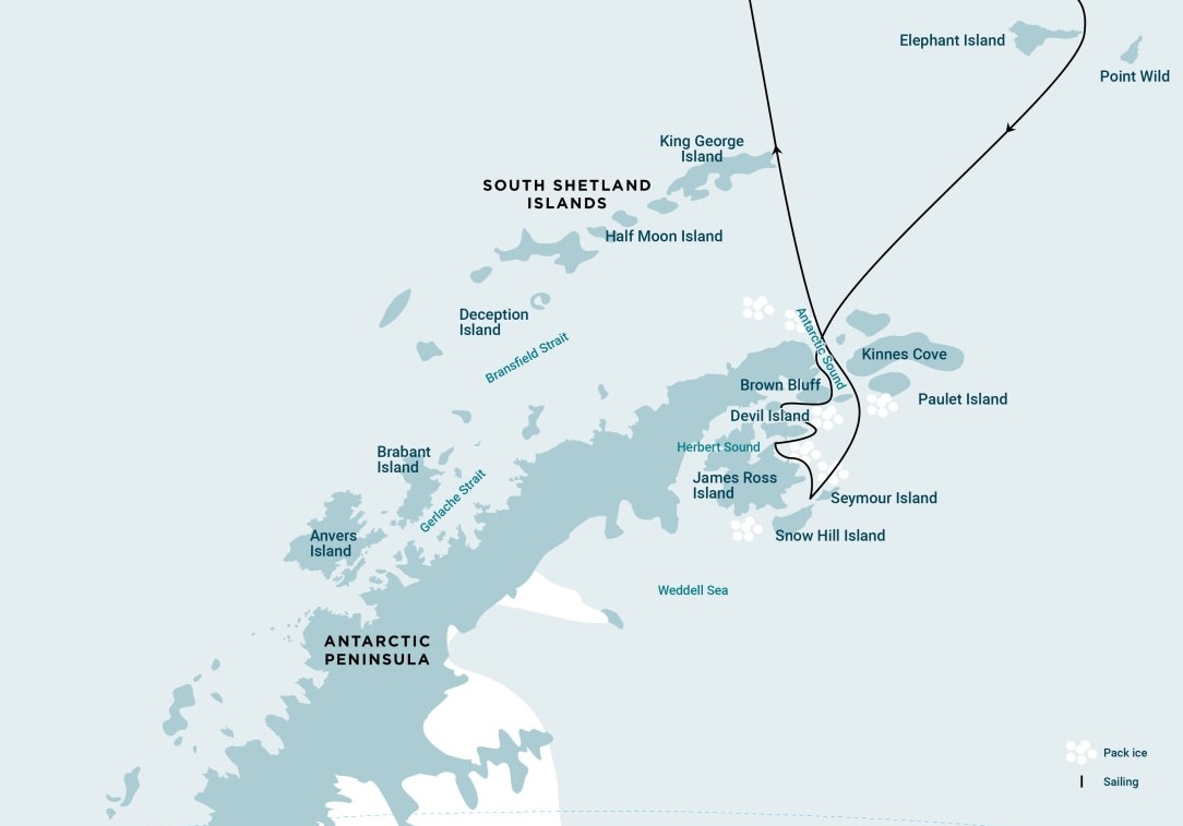 Map for Antarctica - Weddell Sea Explorer Expedition Cruise