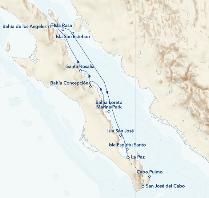 Map for Baja California Discovery: Exploring Mexico’s Gulf of California