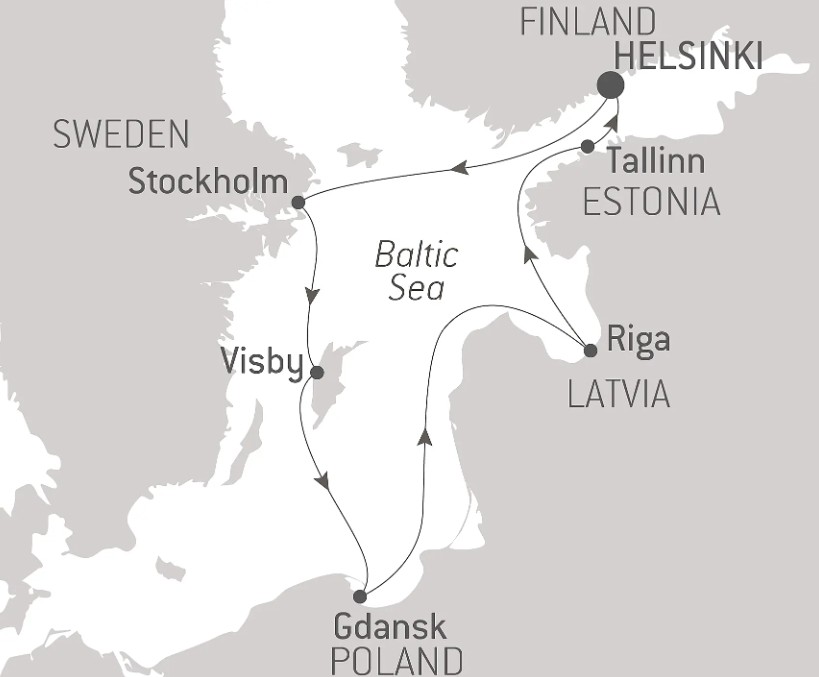 Map for Baltic Bliss & Winter Wonders - Luxury Baltic Sea Cruise