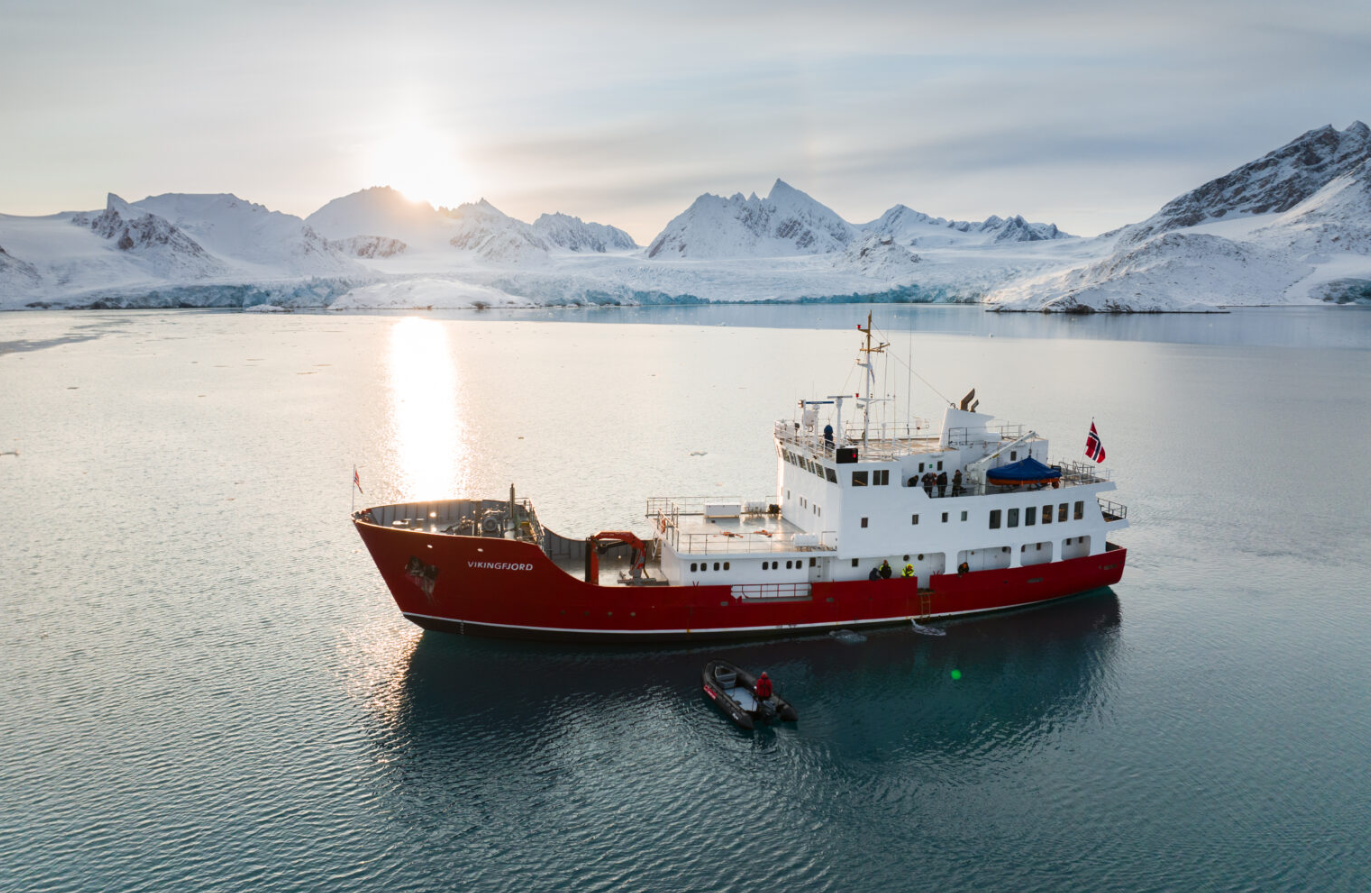 Vikingfjord, the ship servicing Frozen Svalbard Photography Expedition - Explore the Arctic Early in the Season