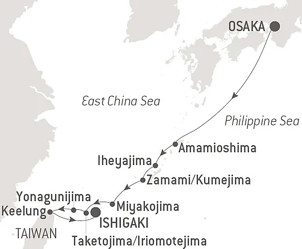 Map for Odyssey in the Heart of Japan’s Subtropical Islands