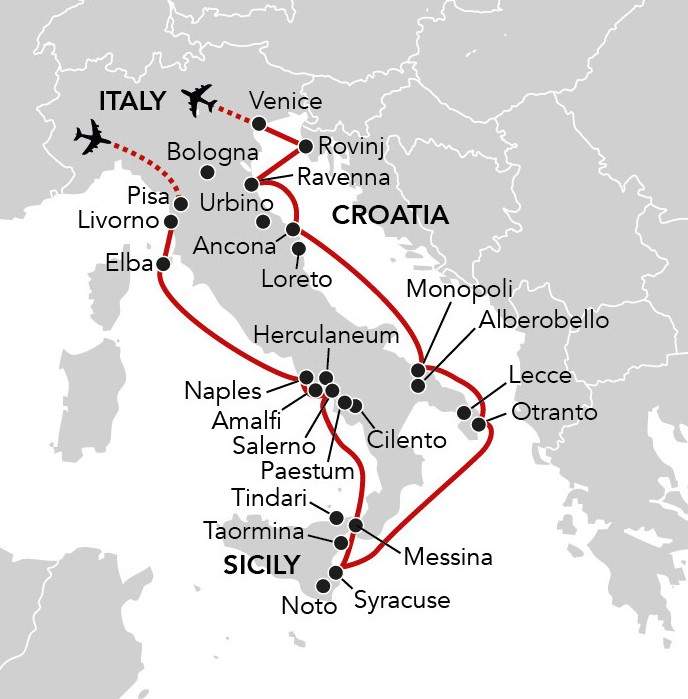 Map for La Dolce Vita - An in-depth Exploration of Italy’s Wonders from Livorno to Venice